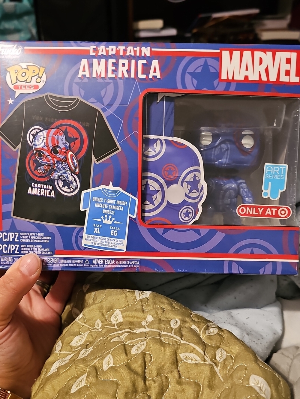 Funko Marvel Captain America Pop! Tees Collectible - Blue & Red